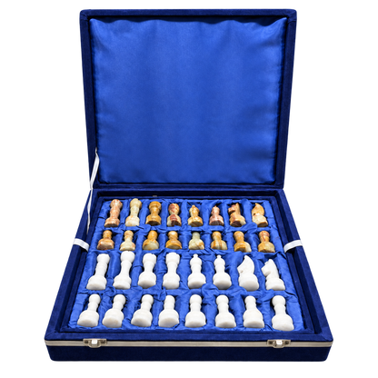 Green and White Onyx Chess Set