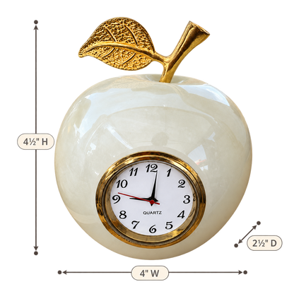 White Onyx Apple Clock