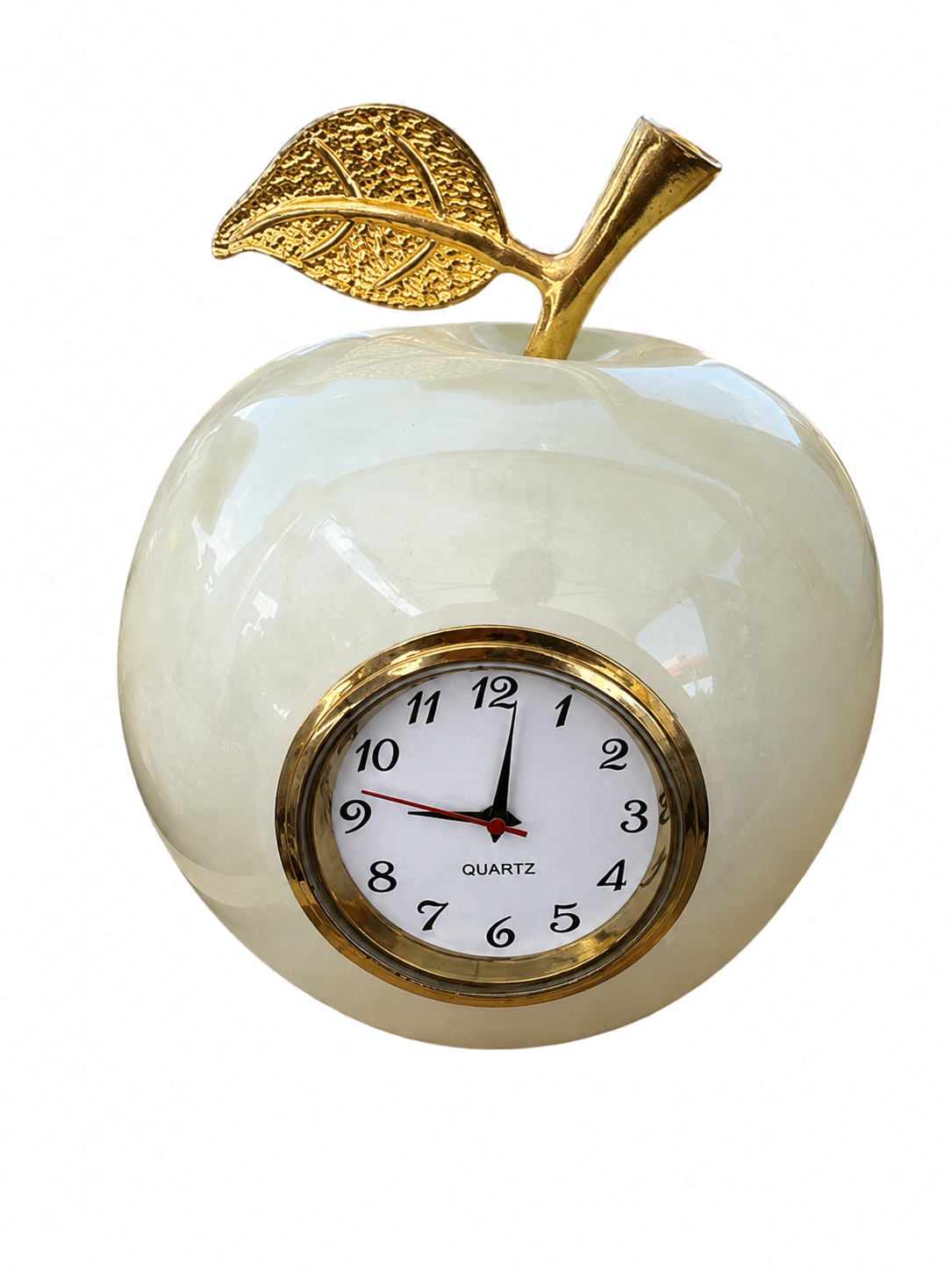 White Onyx Apple Clock