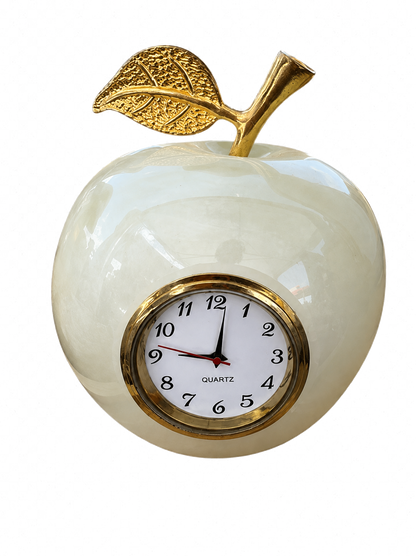 White Onyx Apple Clock