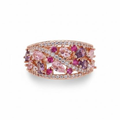 14 K Rose Gold Plated Pink Sapphire Ring