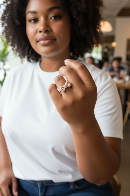 14 K Rose Gold Plated Bow Heart-Shape Citrine Ring