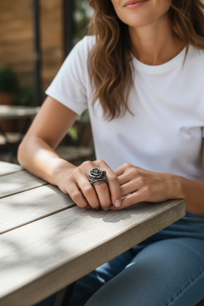925 SS Rose Ring