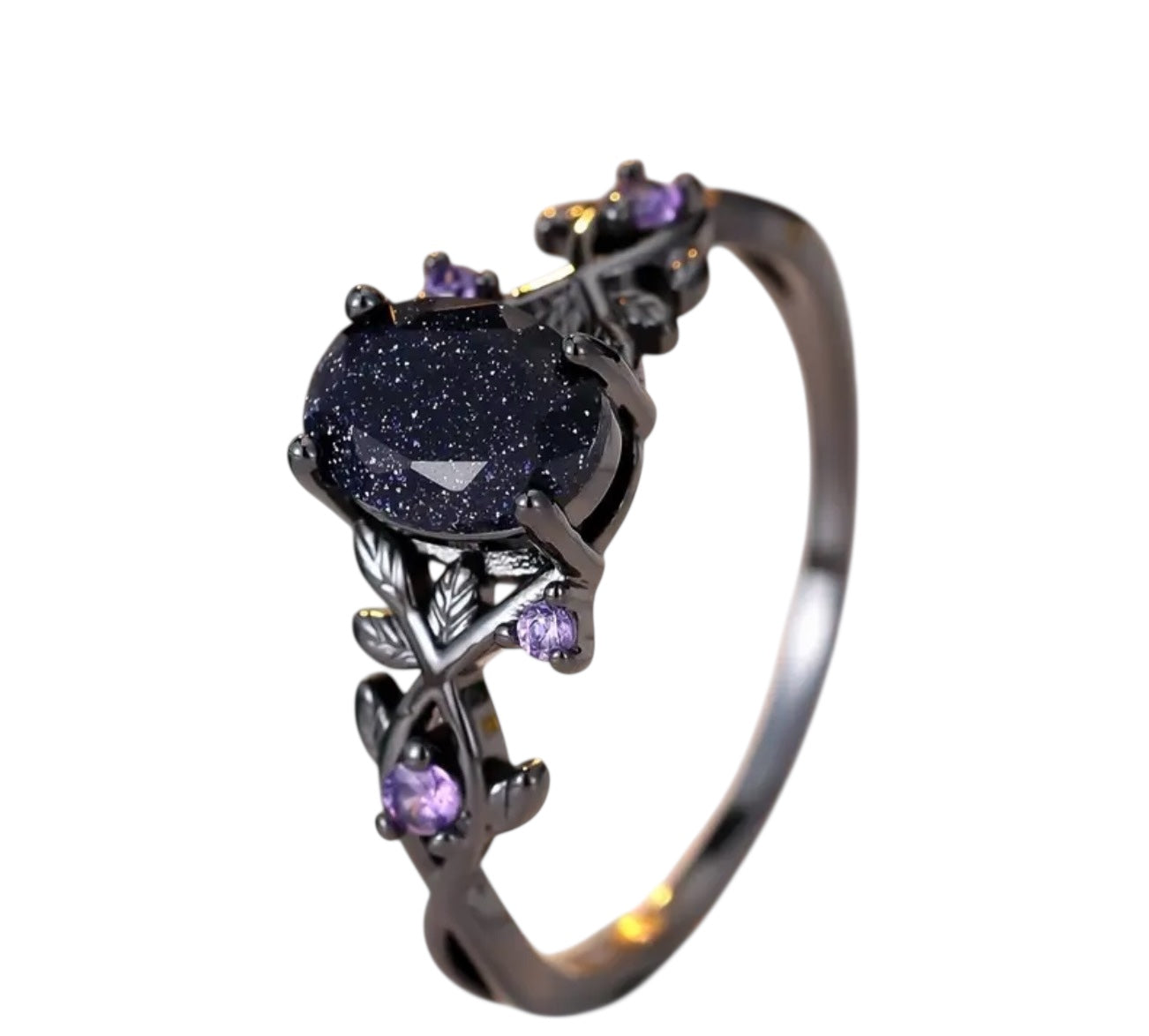 925 SS Blue Goldstone / Amethyst Ring