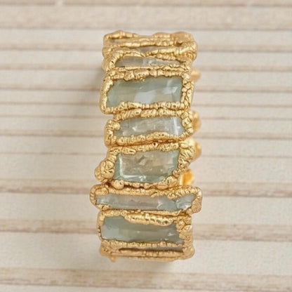 14 K Gold Plated Peridot Nugget Style Ring