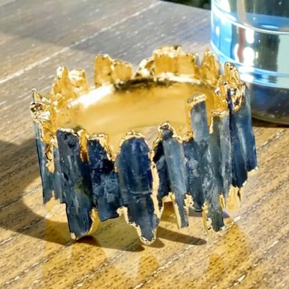 14 K Gold Plated Blue Kyanite Nugget Style Ring