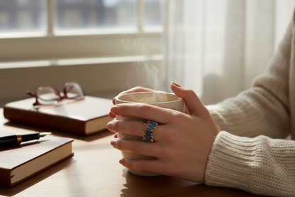 14 K Gold Plated Blue Kyanite Nugget Style Ring