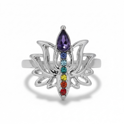 925 SS Chakra Dainty Lotus Ring