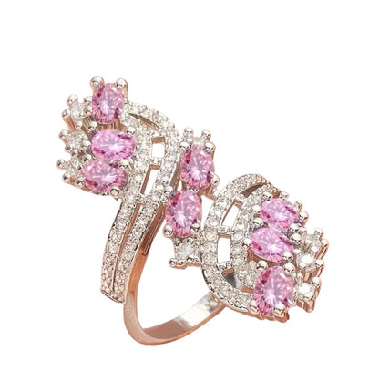 925 SS Pink Saphhire Oval Cut Ring