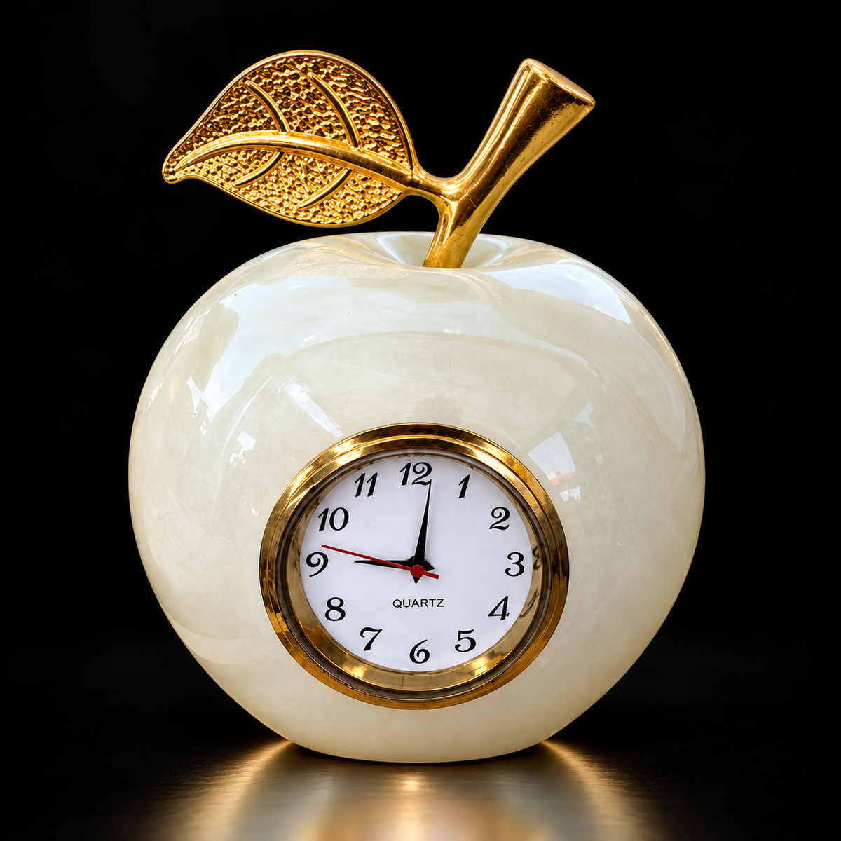 White Onyx Apple Clock