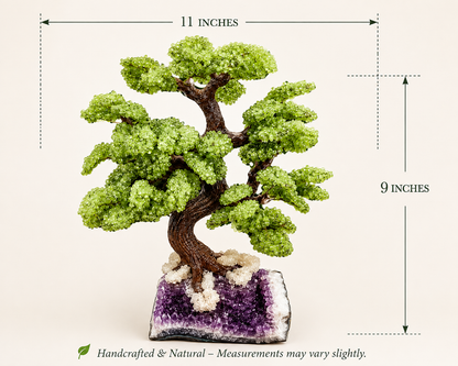 XL Aventurine Gemstone Tree on Natural Amethyst Geode