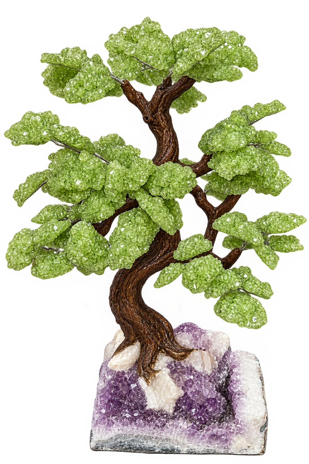 XL Aventurine Gemstone Tree on Natural Amethyst Geode