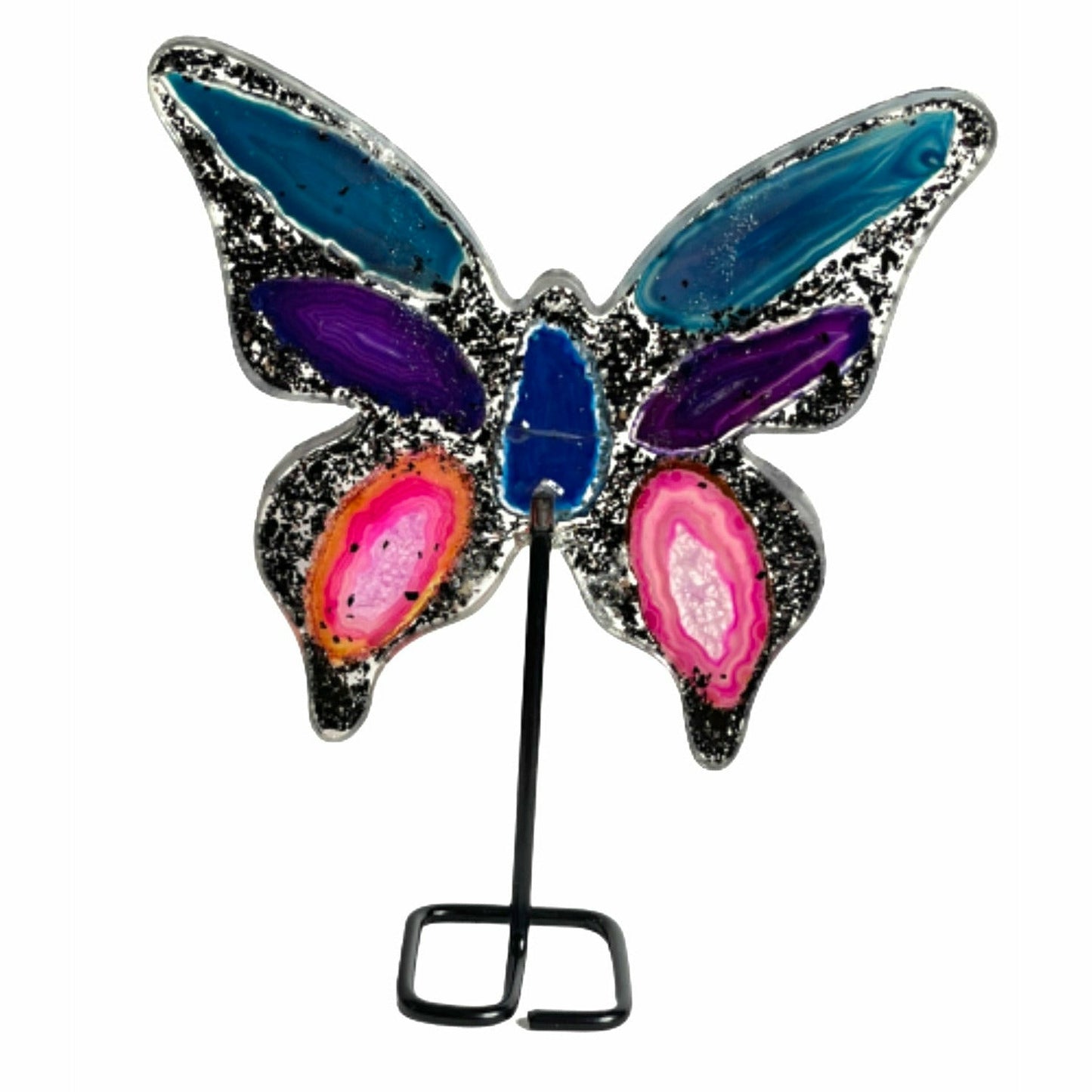 9" Tall Multi-Color Brazilian Agate "Butterfly Wings"