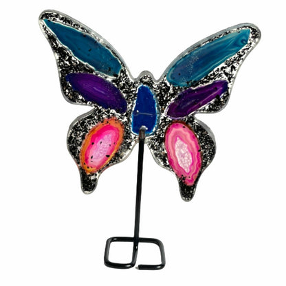 9" Tall Multi-Color Brazilian Agate "Butterfly Wings"