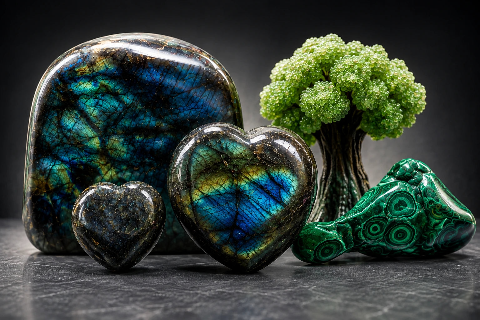 Polished labradorite