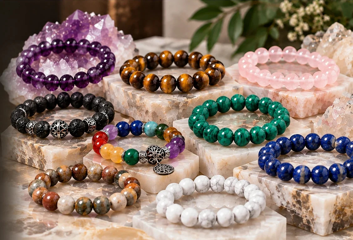 Earth Treasures natural gemstone bracelet collection